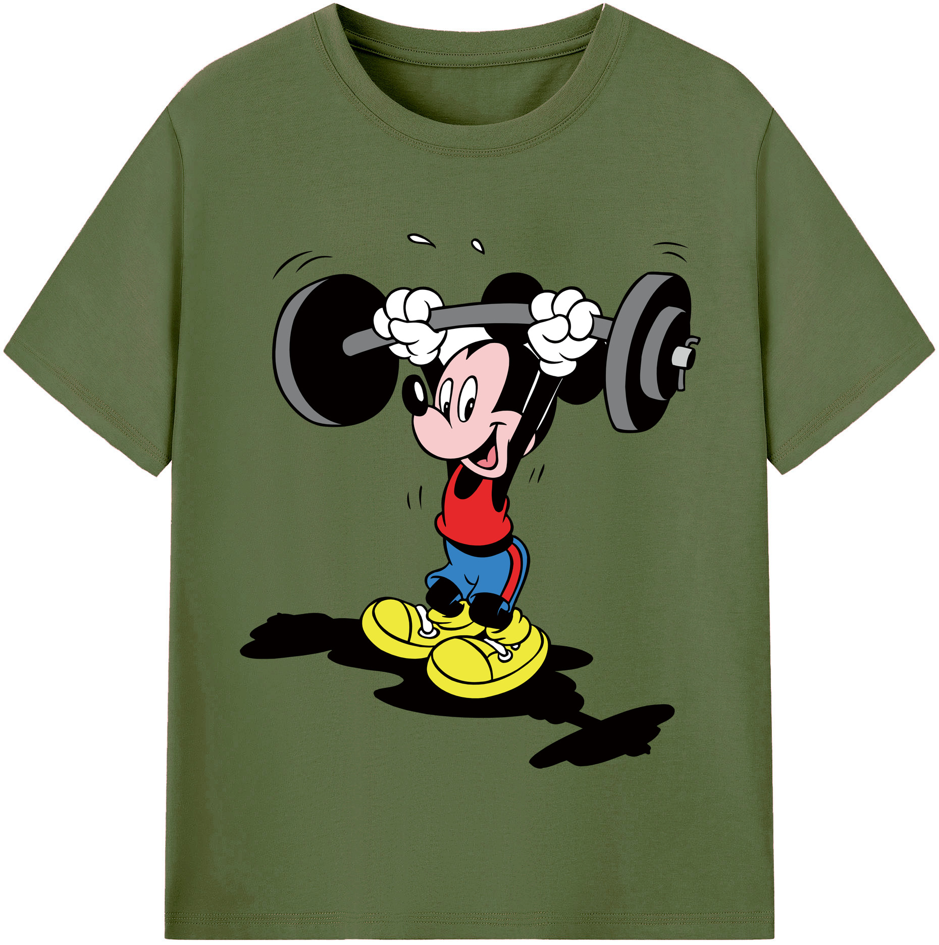 （画像用） ミッキーマウス Mickey Mouse 綿100％半袖Tシャツ（フロントプリント）